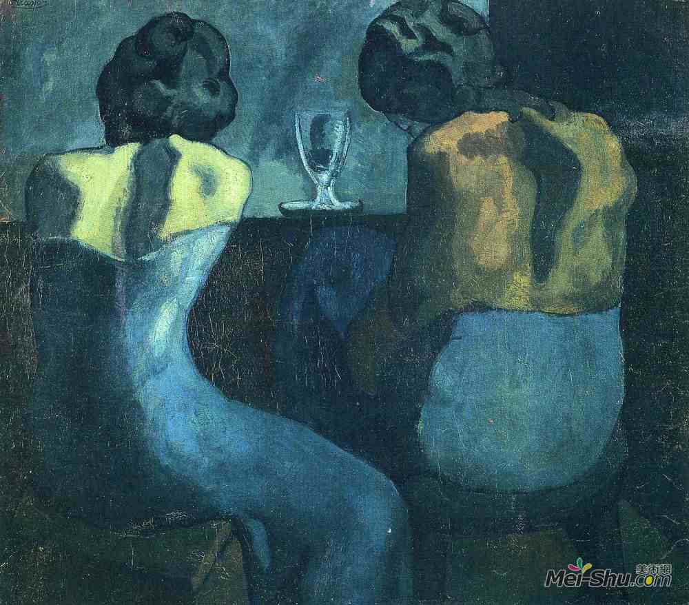 巴勃罗·毕加索(Pablo Picasso)高清作品《坐在酒吧里的两个女人》