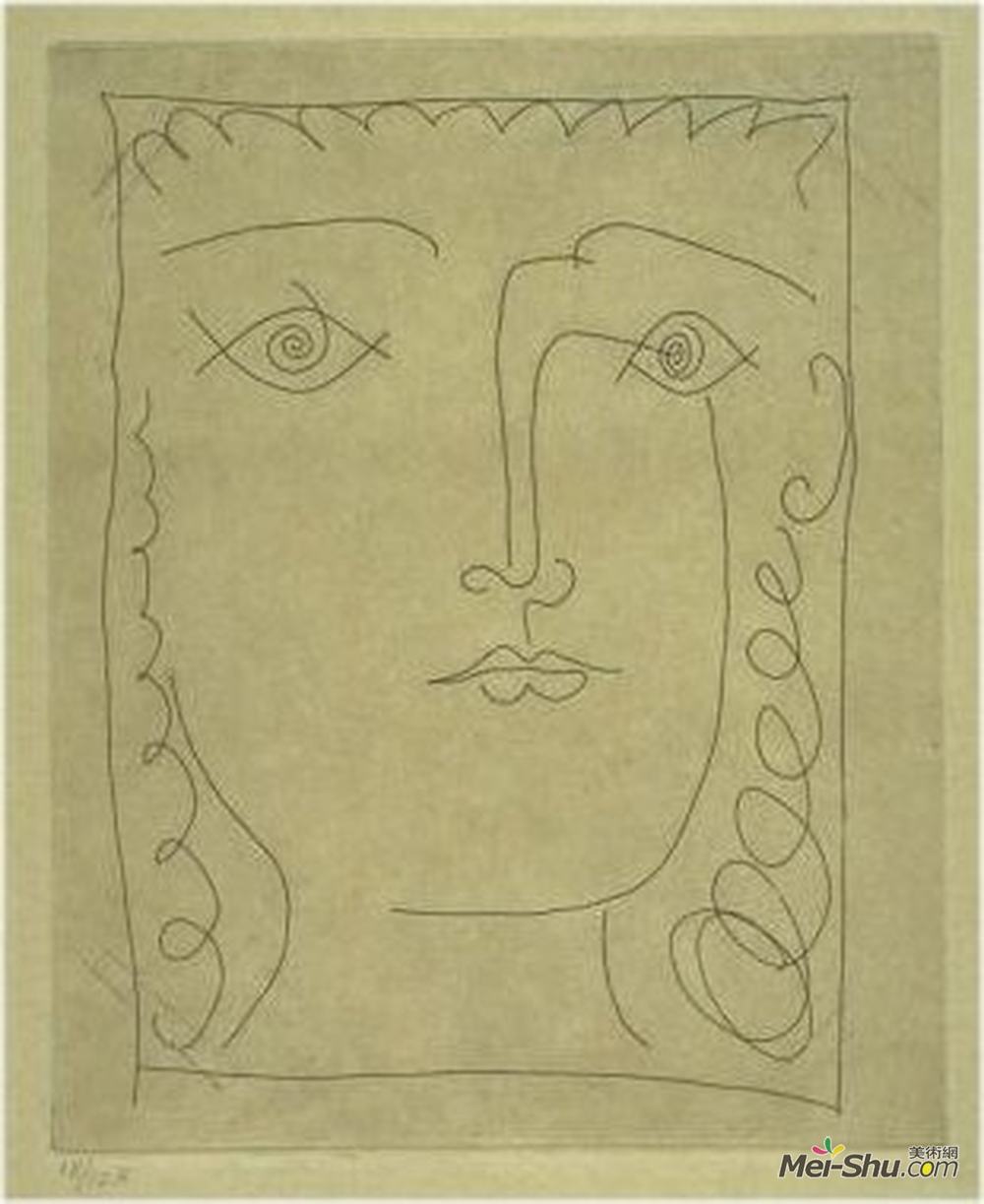 巴勃罗·毕加索(Pablo Picasso)高清作品《少女之首》