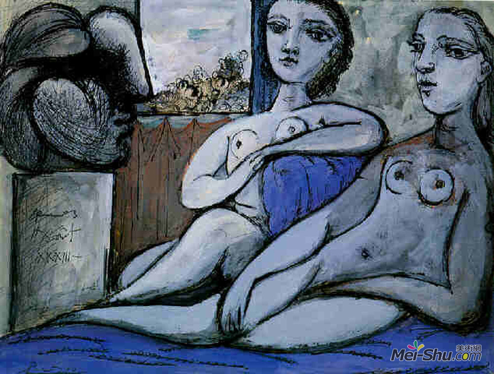 巴勃罗·毕加索(Pablo Picasso)高清作品《裸体与胸围》