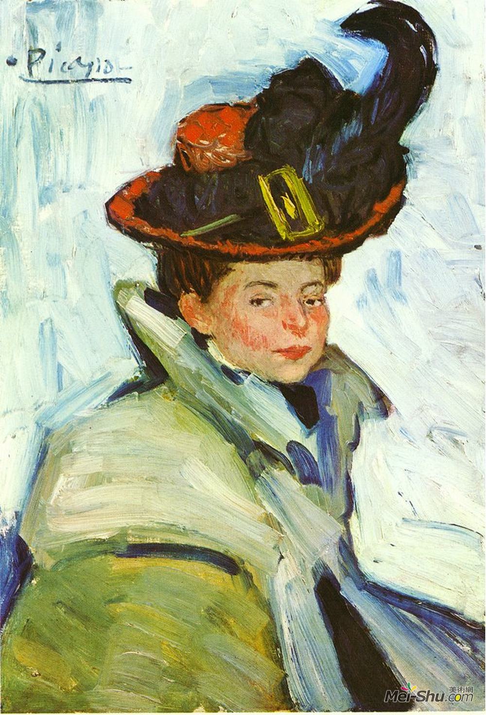 戴帽子的女人巴勃罗毕加索pablopicasso高清作品欣赏