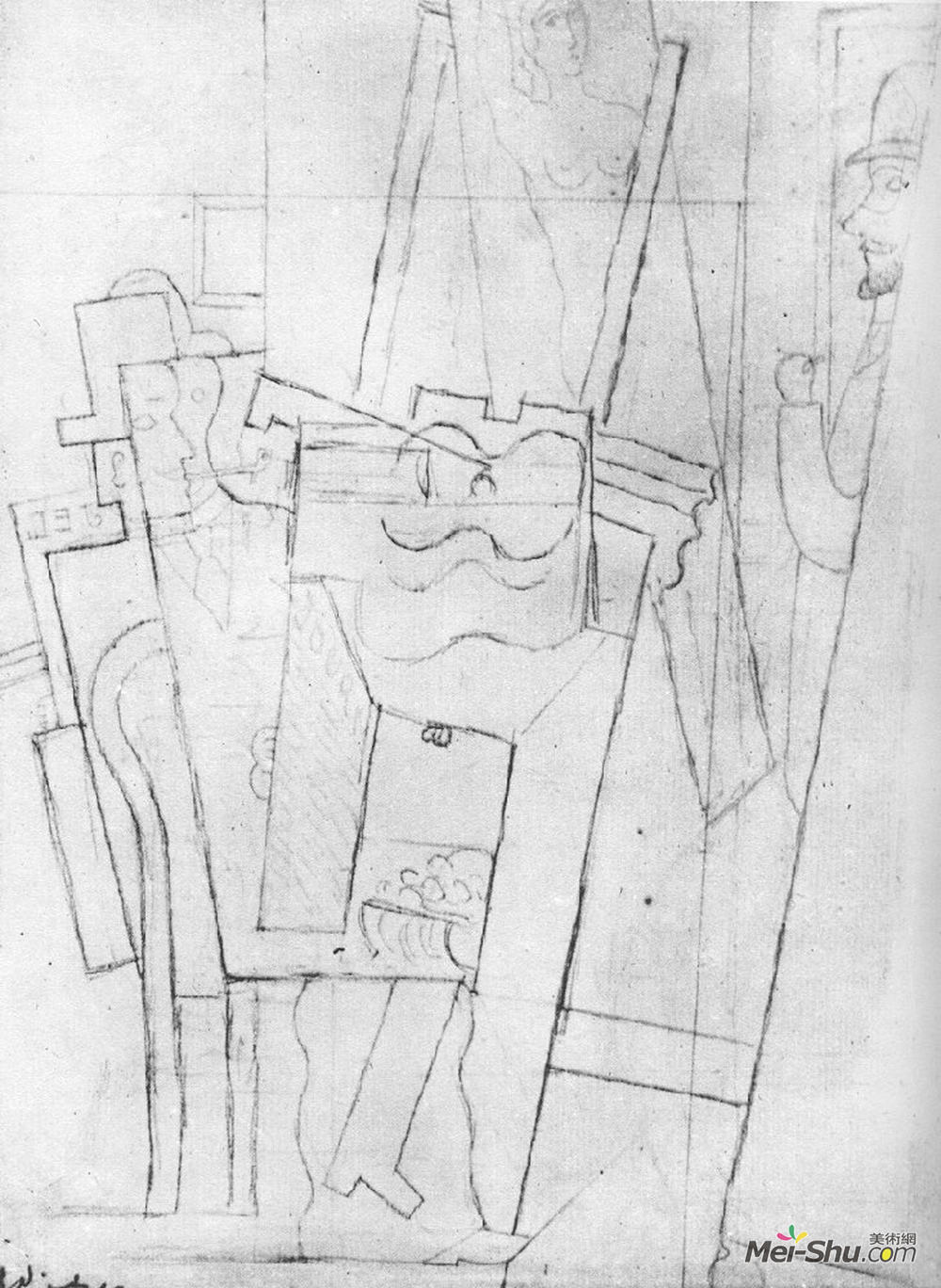 巴勃罗·毕加索(Pablo Picasso)高清作品《艺术家工作室》