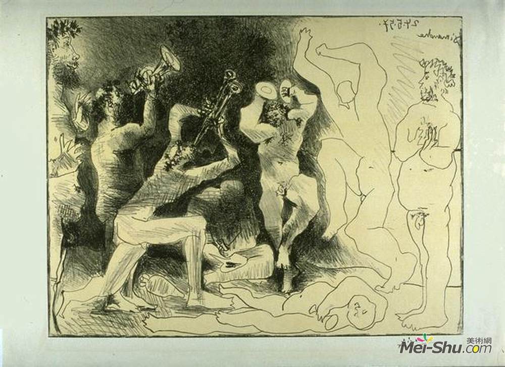巴勃罗·毕加索(Pablo Picasso)高清作品《群舞》