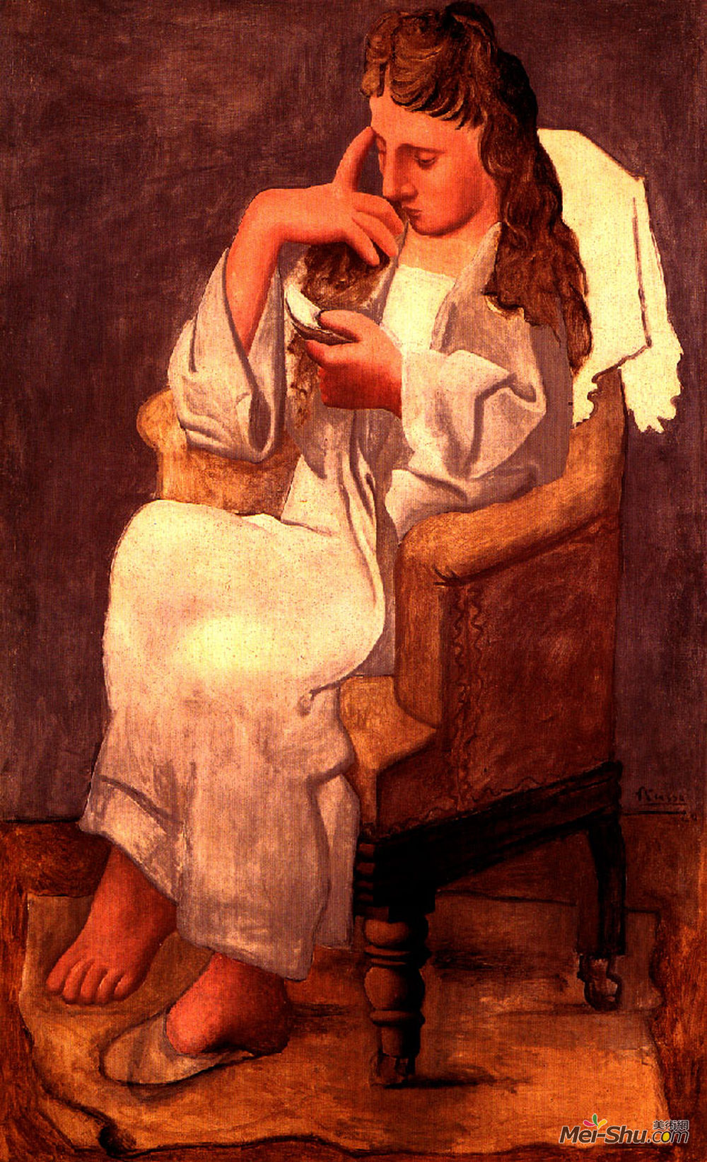 巴勃罗·毕加索(Pablo Picasso)高清作品《女性阅读（奥尔加）》