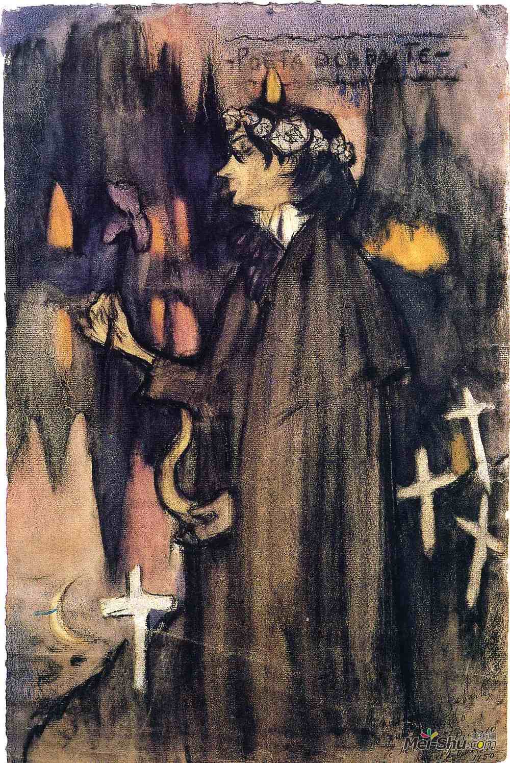 巴勃罗·毕加索(Pablo Picasso)高清作品《萨巴特是颓废的诗人》