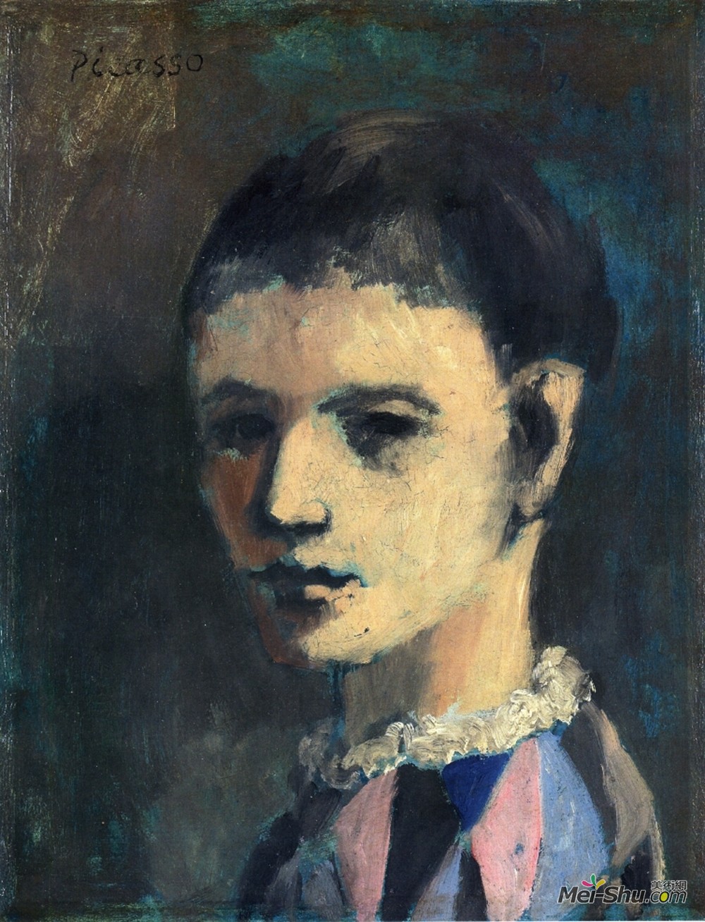 巴勃罗·毕加索(Pablo Picasso)高清作品《丑角头》