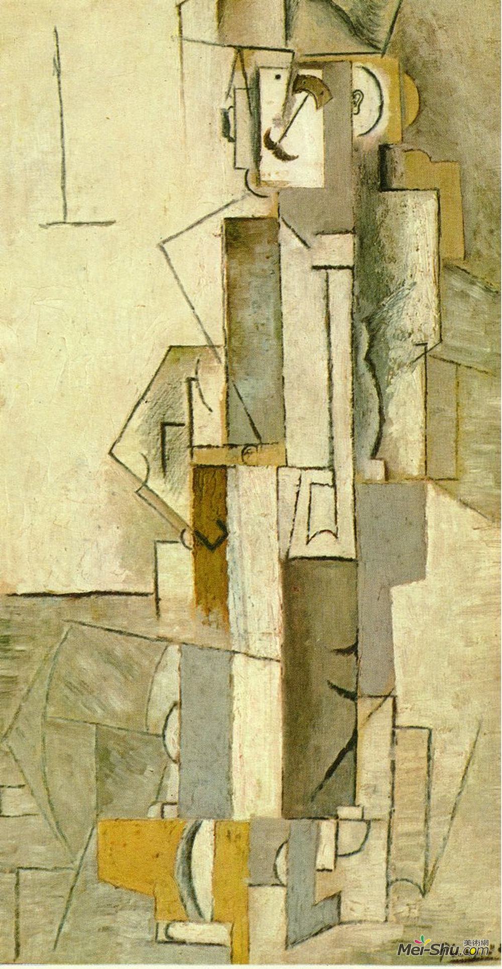 巴勃罗·毕加索(Pablo Picasso)高清作品《Harlequinesque personage》