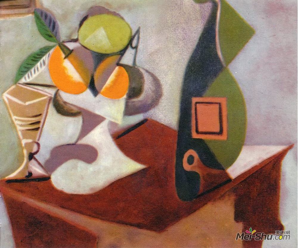 巴勃罗·毕加索(Pablo Picasso)高清作品《柠檬和橘子的静物》