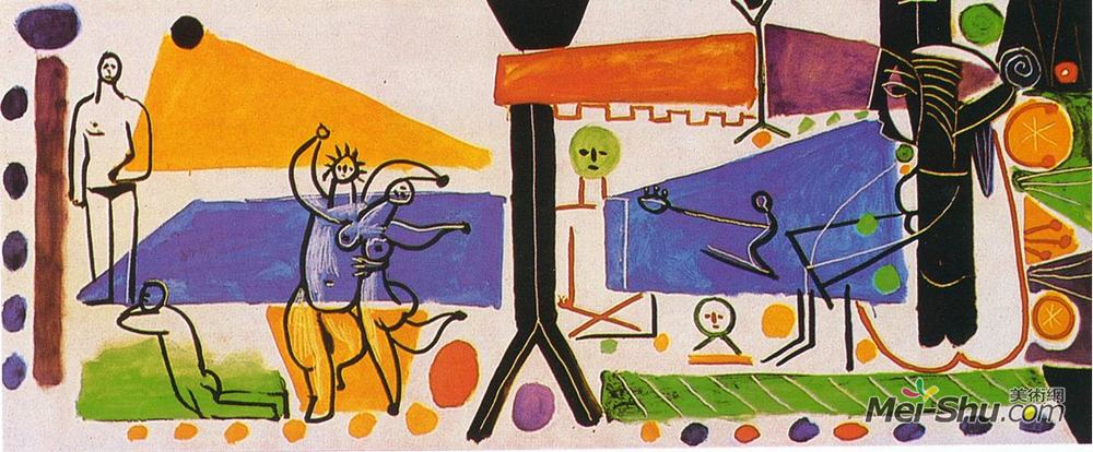 巴勃罗·毕加索(Pablo Picasso)高清作品《The beach in Garoupe》