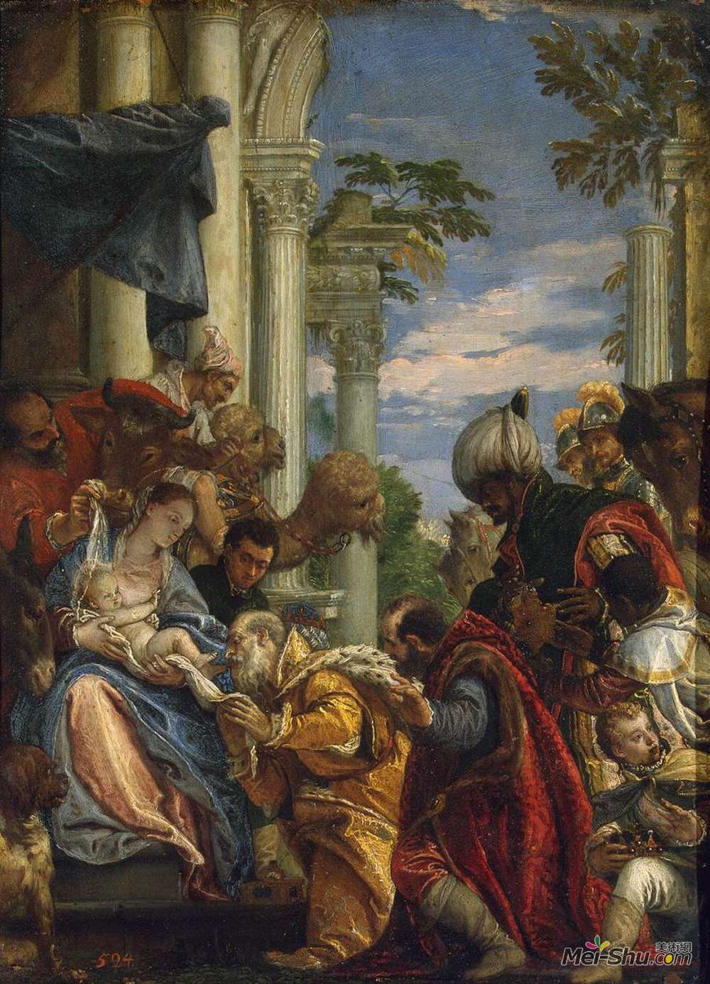 保罗·委罗内塞(Paolo Veronese)高清作品《对贤士的崇拜》