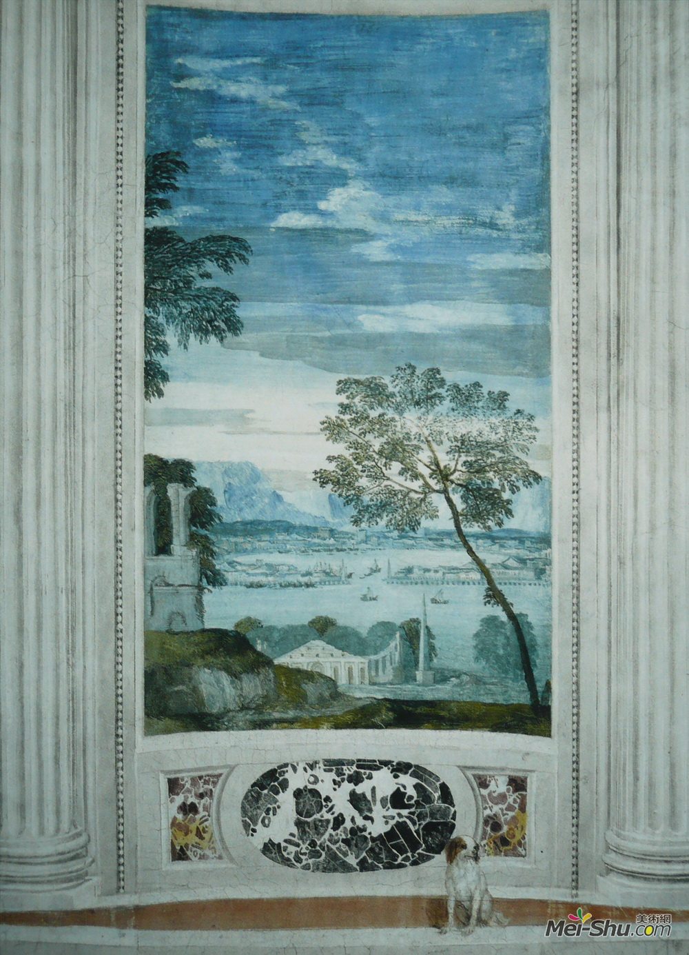 保罗·委罗内塞(Paolo Veronese)高清作品《风景（芭芭拉别墅壁画）》