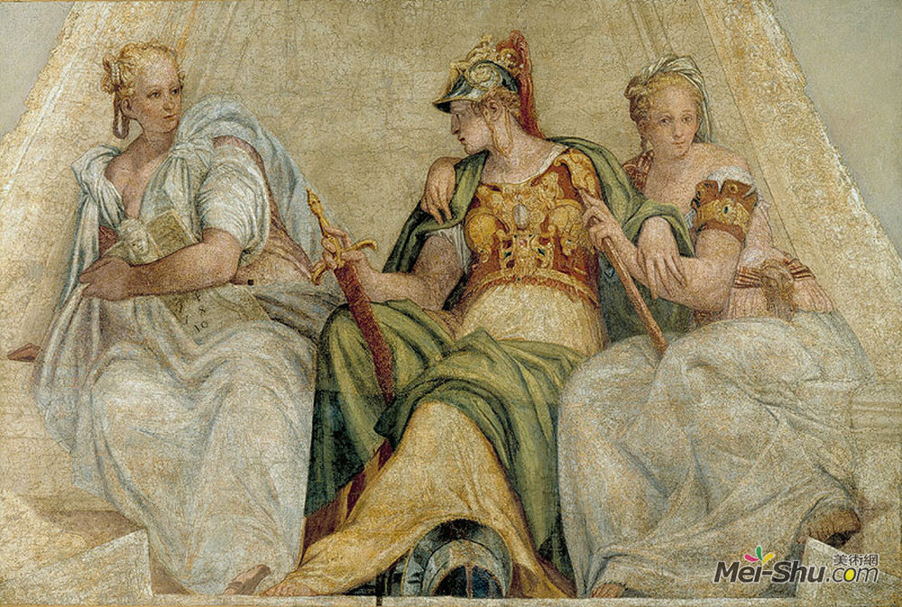 保罗·委罗内塞(Paolo Veronese)高清作品《几何与算术之间的米勒娃》