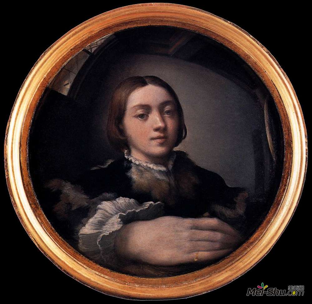 帕米贾尼诺(Parmigianino)高清作品《凸镜中的自画像》