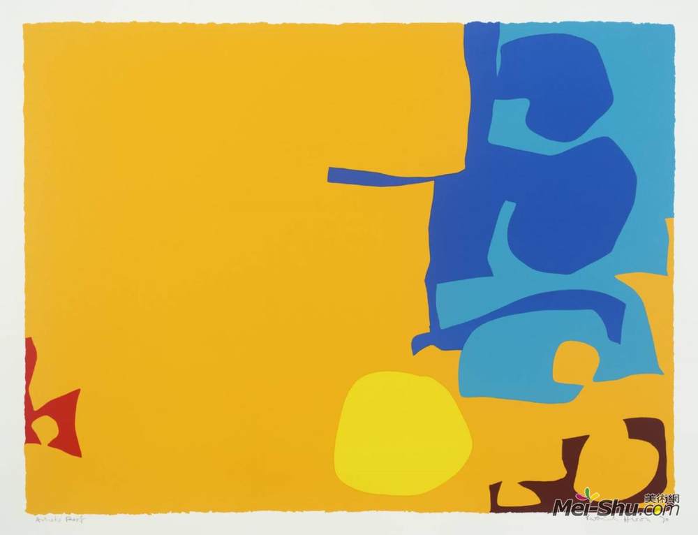 帕特里克·赫伦(Patrick Heron)高清作品《蓝调鸠尾榫黄色》