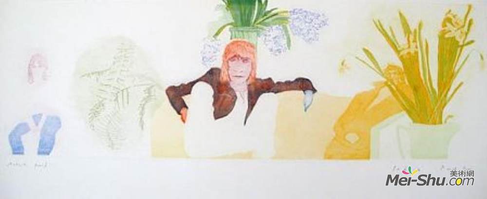 帕特里克·普罗克托(Patrick Procktor)高清作品《Ossie, Gervase and Eric from 'Invitation to a Voyage》