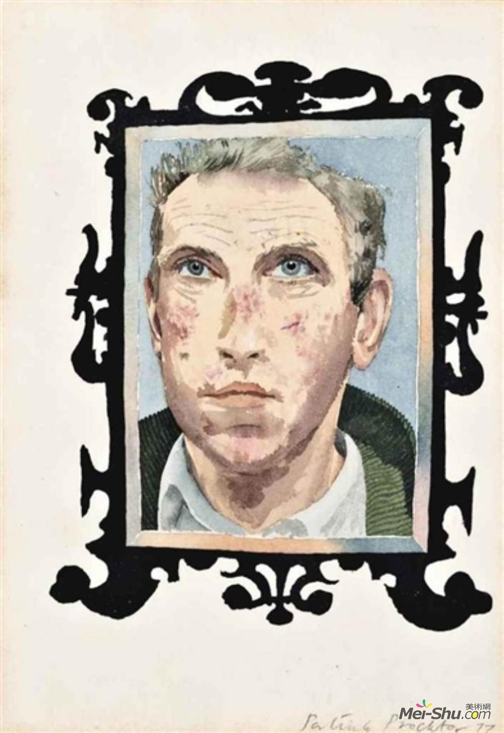 帕特里克·普罗克托(Patrick Procktor)高清作品《粘液瘤病（镜中的自画像）》