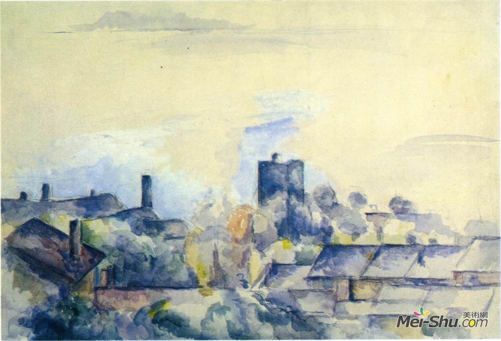保罗·塞尚(Paul Cezanne)高清作品《列斯塔克屋顶》