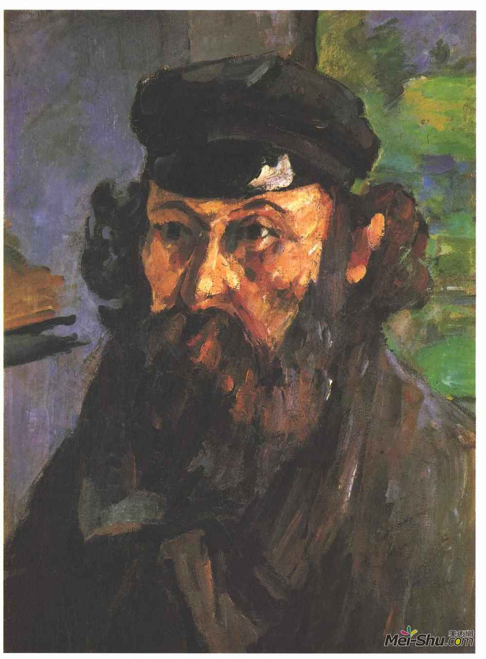 保罗·塞尚(Paul Cezanne)高清作品《画像中的自画像》