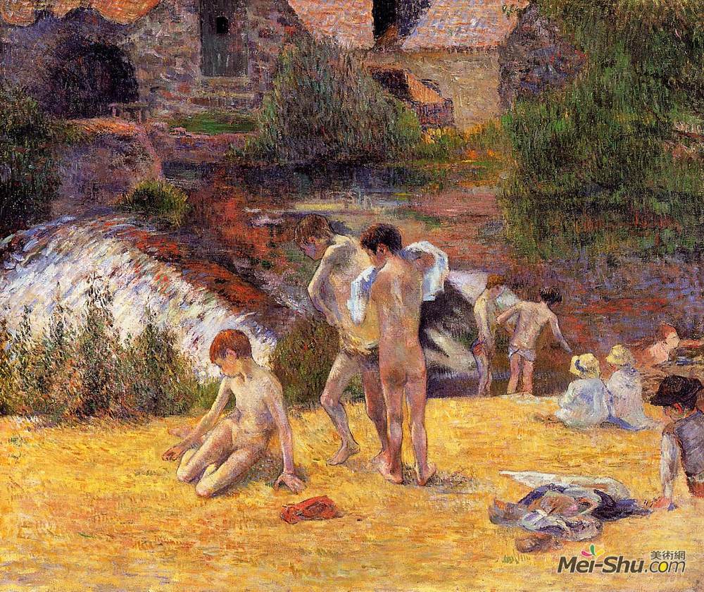 保罗·高更(Paul Gauguin)高清作品《洗浴场所》