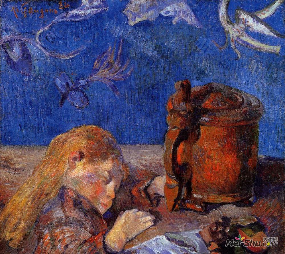 保罗·高更(Paul Gauguin)高清作品《克洛维斯高更睡着了》