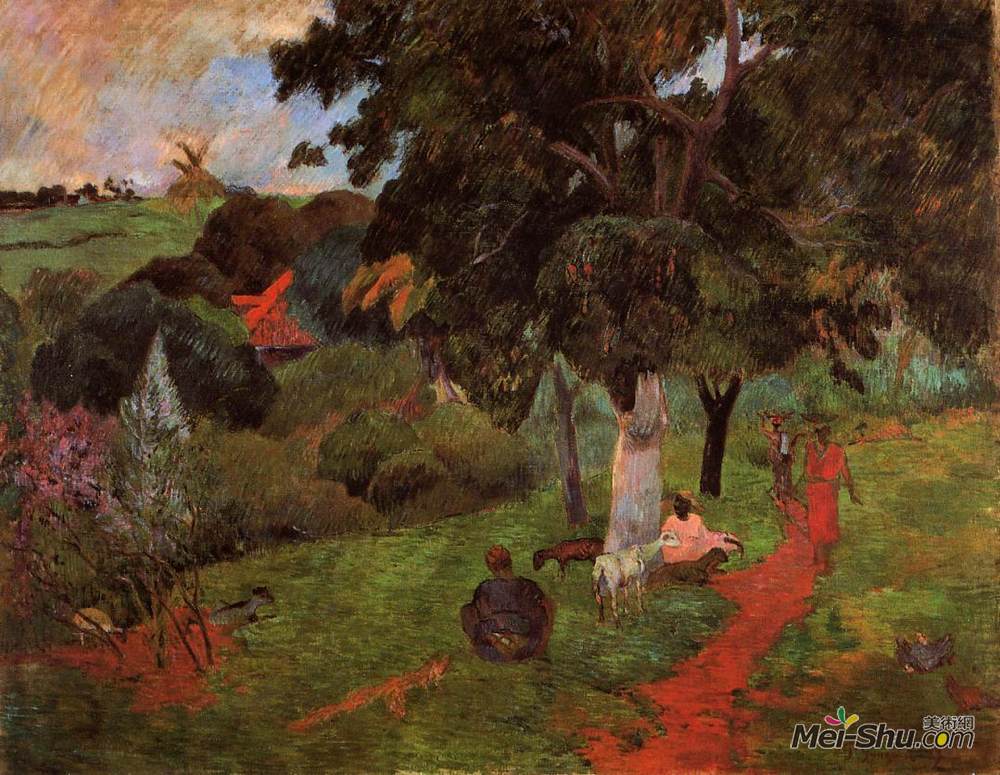保罗·高更(Paul Gauguin)高清作品《来来往往，马提尼克》