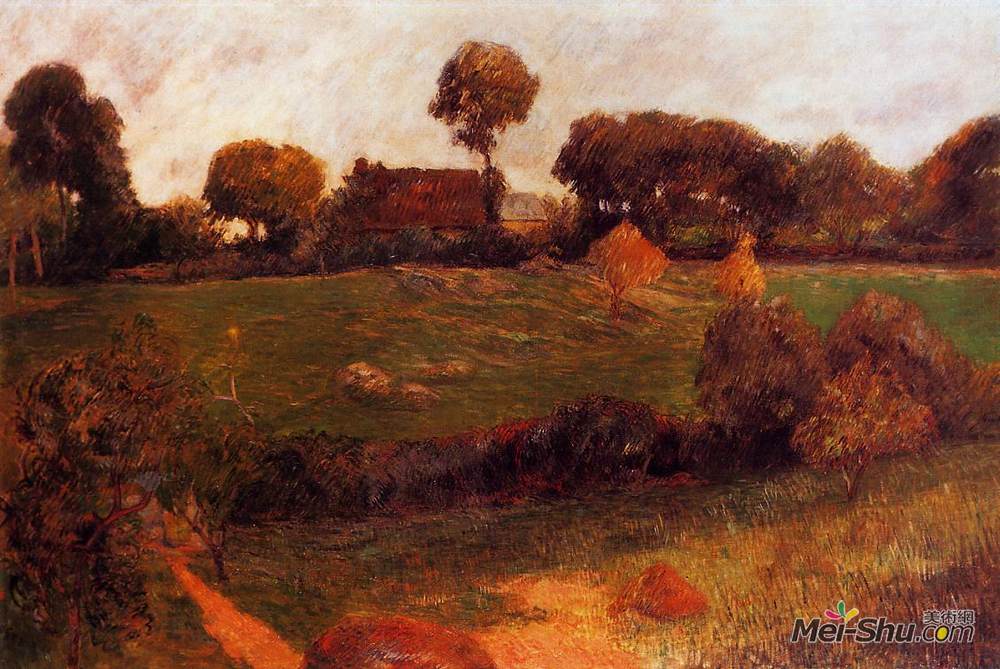 保罗·高更(Paul Gauguin)高清作品《布列塔尼地区农场》