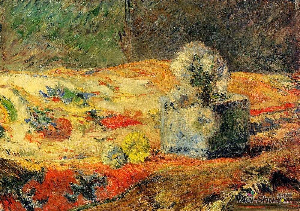 保罗·高更(Paul Gauguin)高清作品《鲜花和地毯》