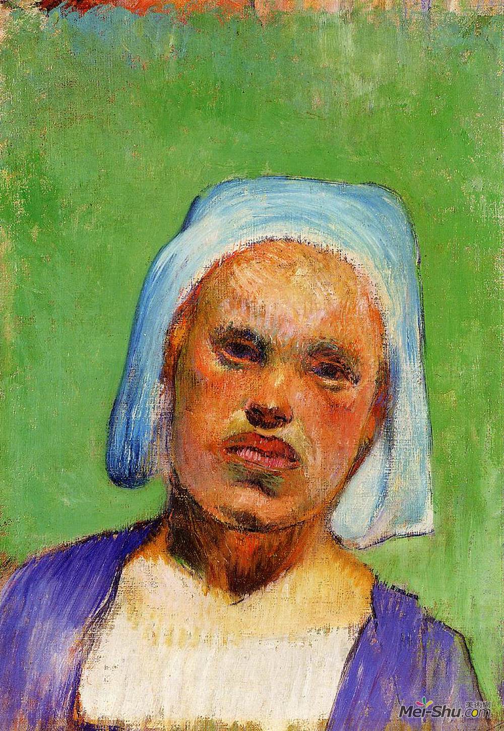 保罗·高更(Paul Gauguin)高清作品《Head of a Breton (Marie Louarn)》