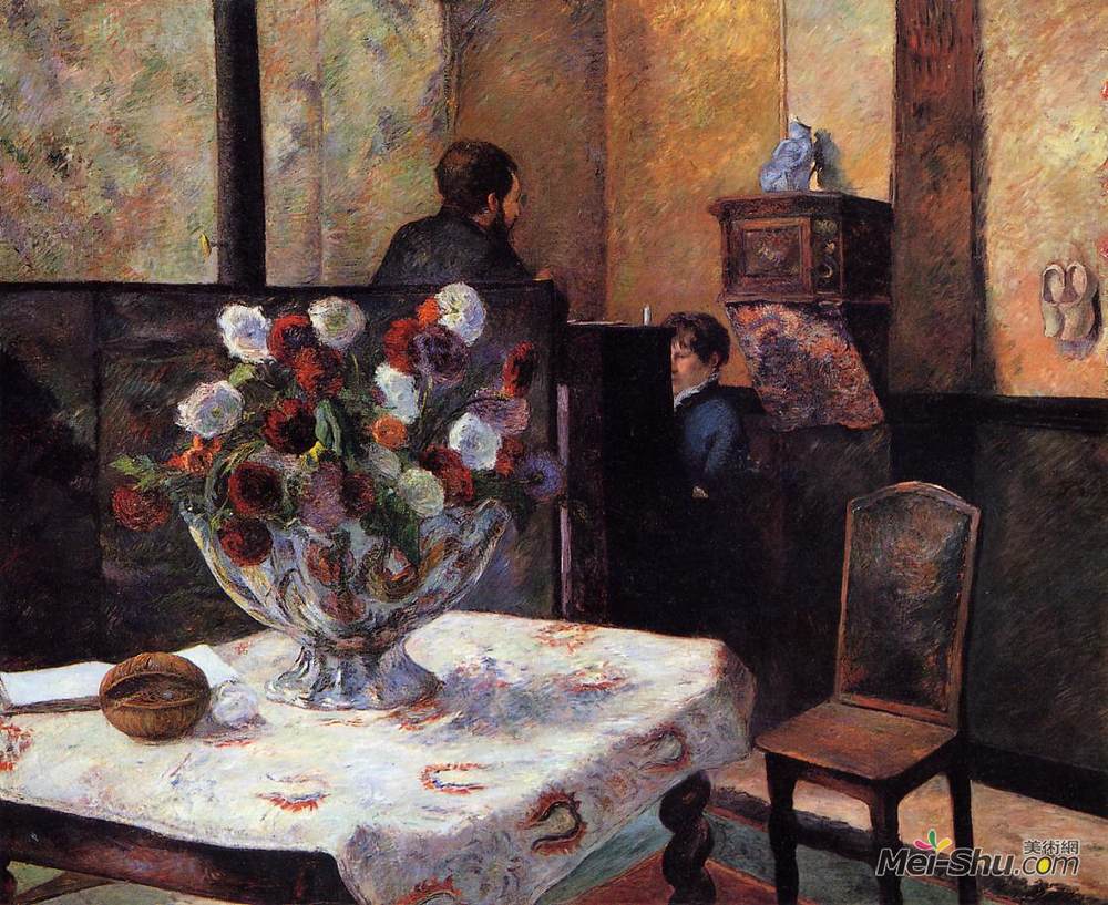 保罗·高更(Paul Gauguin)高清作品《油画家的内部，卡塞尔》