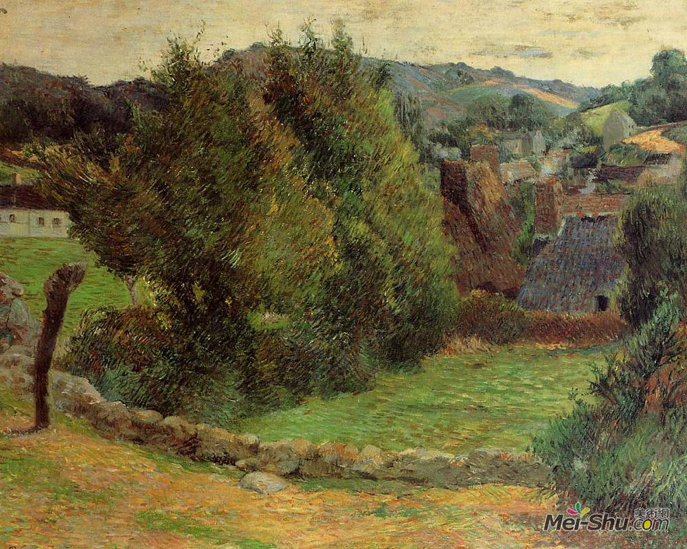 保罗·高更(Paul Gauguin)高清作品《蓬湾风景》