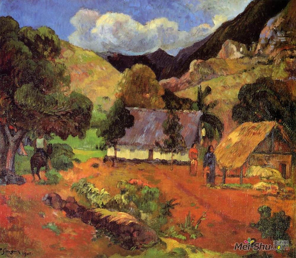 保罗·高更(Paul Gauguin)高清作品《三位数景观》