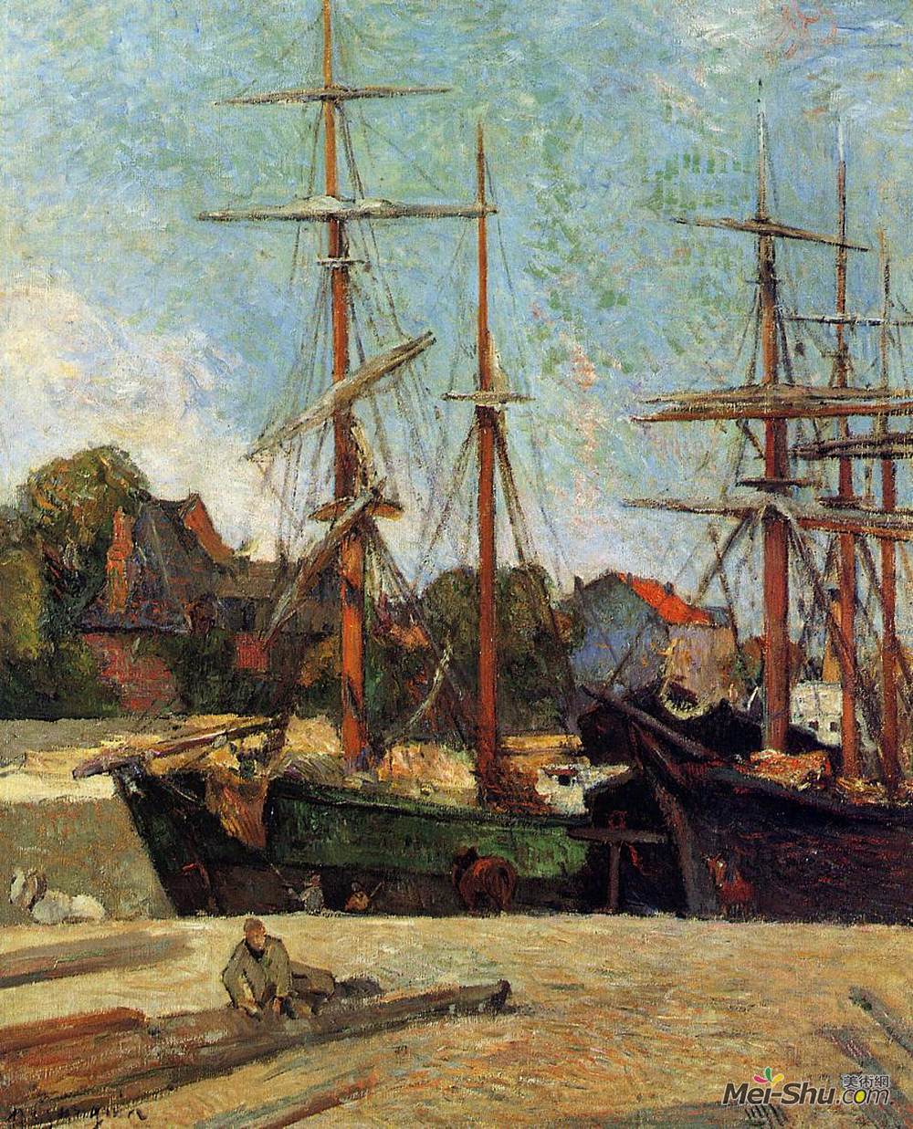 保罗·高更(Paul Gauguin)高清作品《纵帆船和三大师赛》