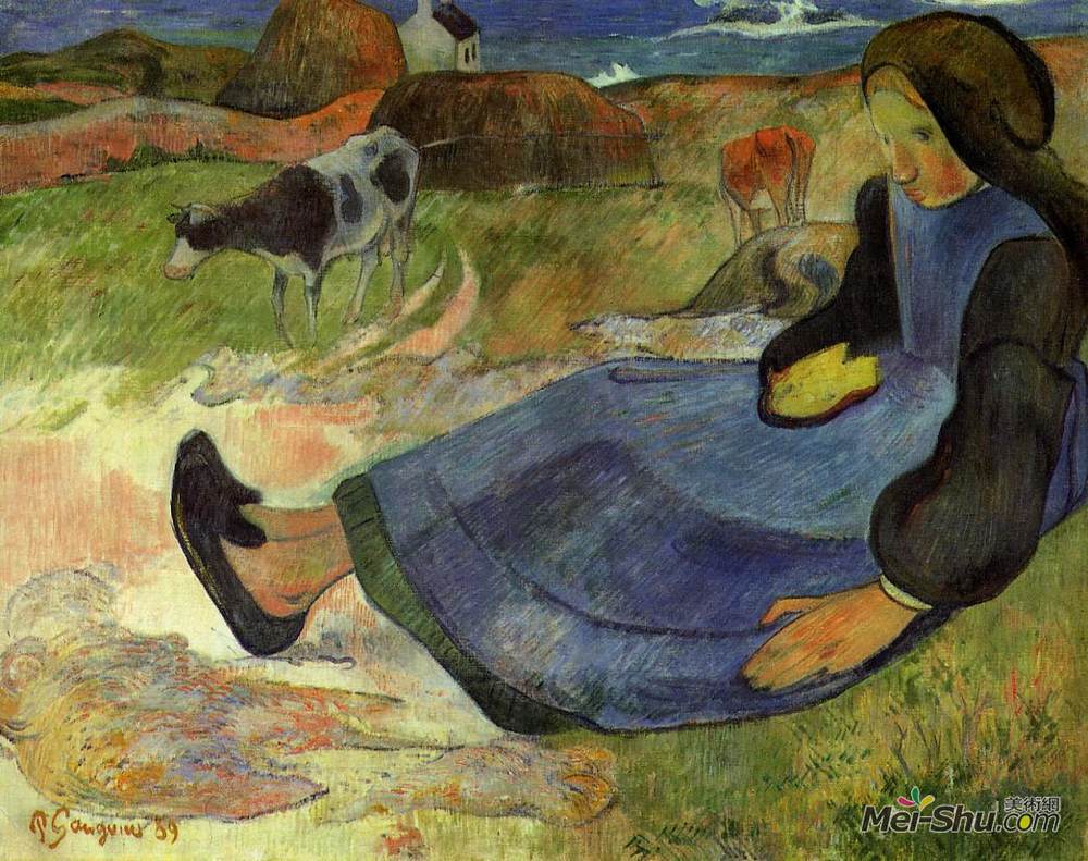 保罗·高更(Paul Gauguin)高清作品《布雷顿女孩》