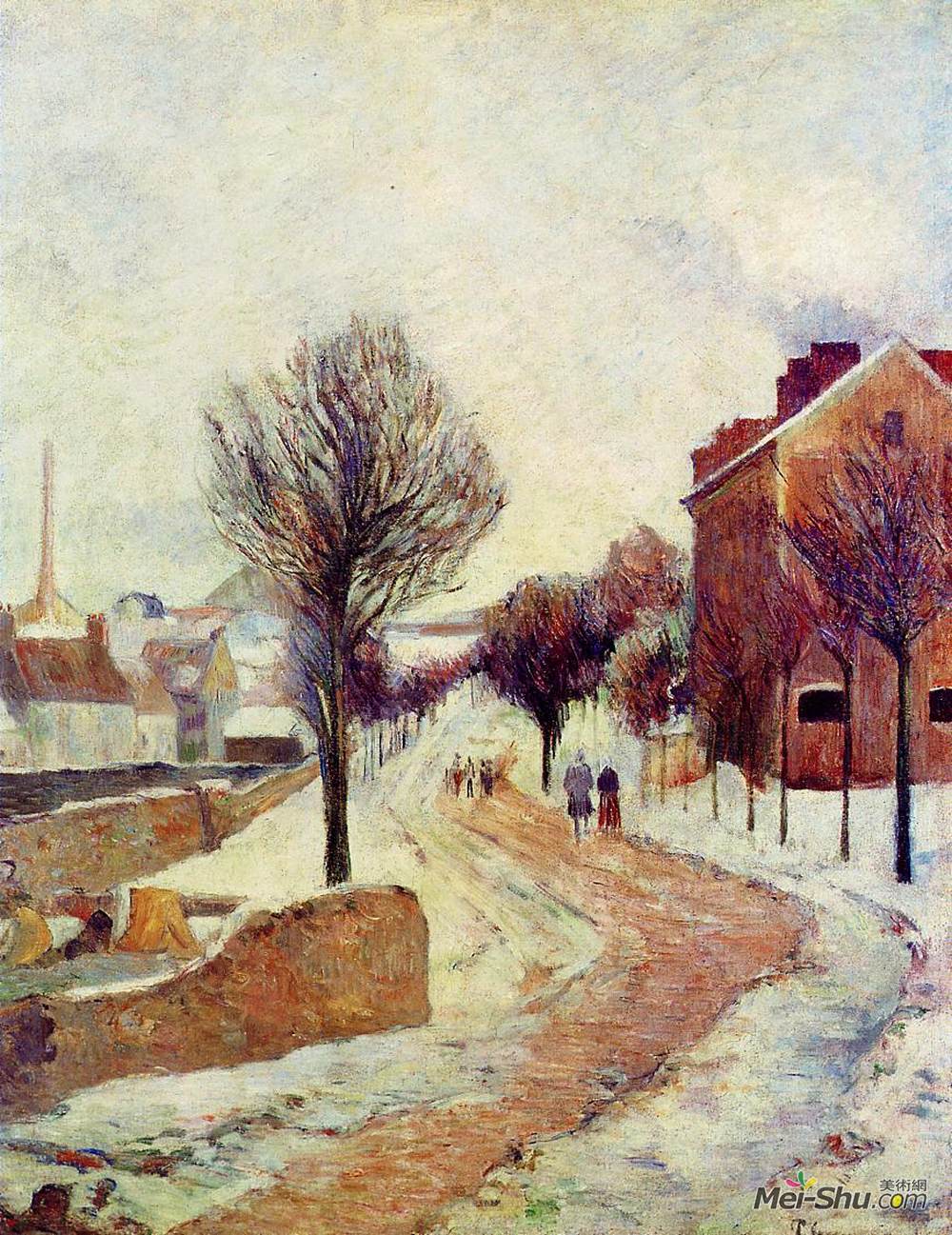 保罗·高更(Paul Gauguin)高清作品《雪下郊区》