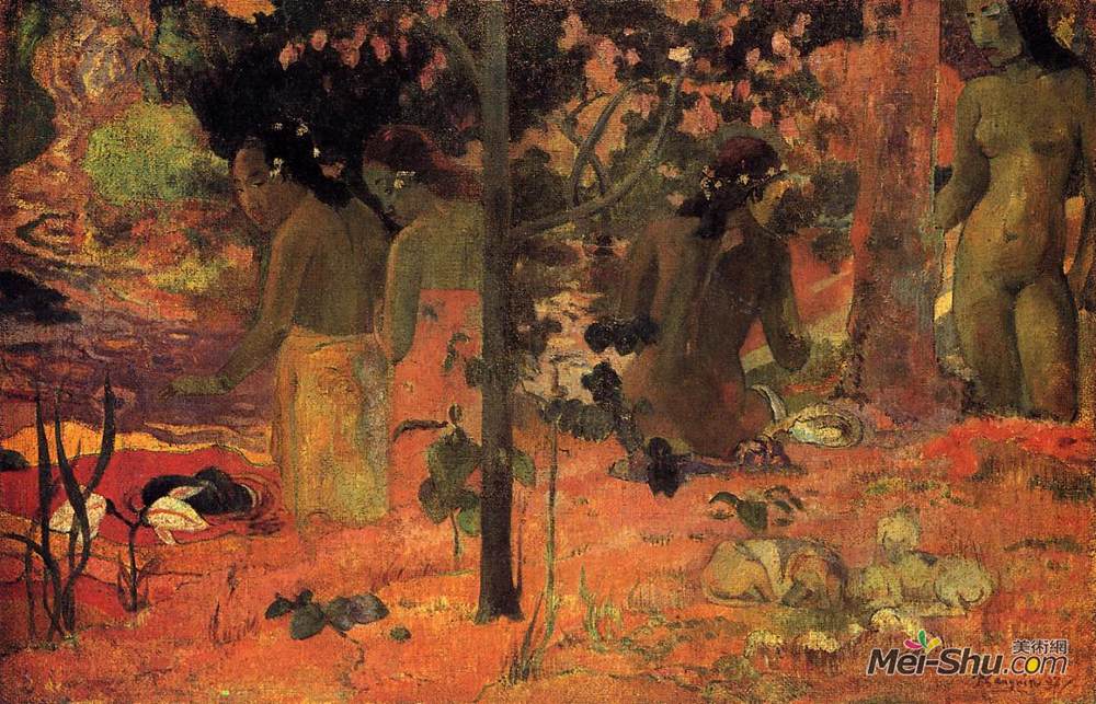 保罗·高更(Paul Gauguin)高清作品《沐浴者》
