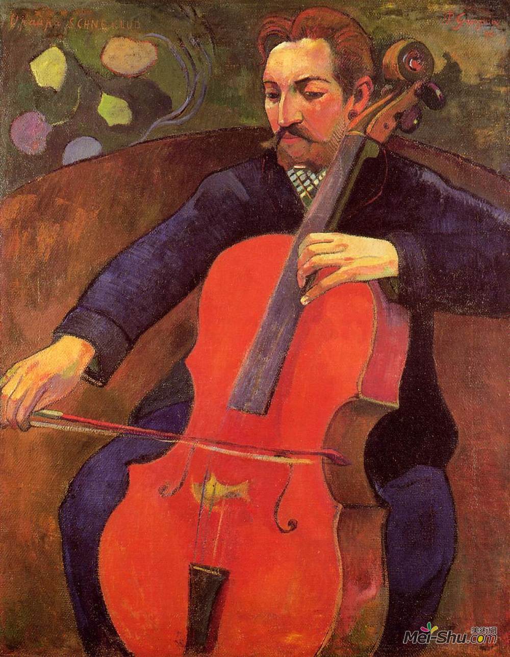 保罗·高更(Paul Gauguin)高清作品《The Cellist (Portrait of Upaupa Scheklud)》