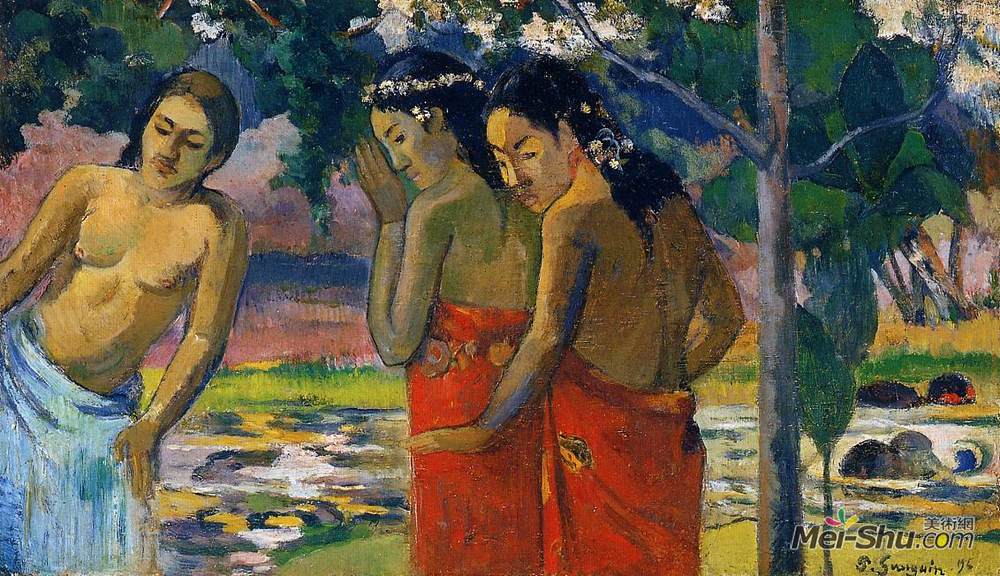 保罗·高更(Paul Gauguin)高清作品《三大溪地妇女》