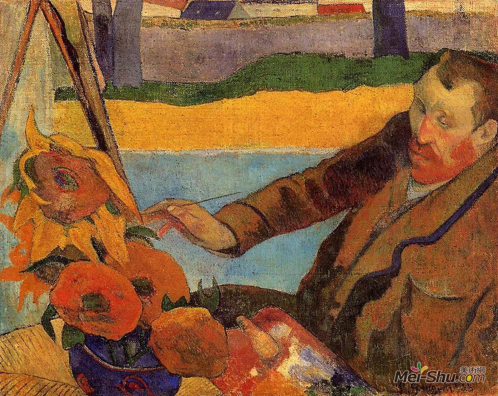 保罗·高更(Paul Gauguin)高清作品《畫向日葵的梵谷》