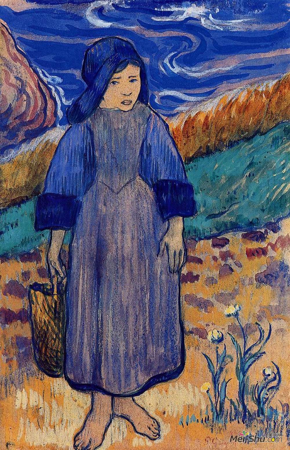 保罗·高更(Paul Gauguin)高清作品《海边的布雷顿少年》