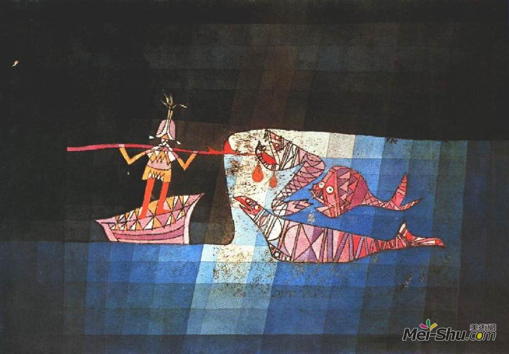 保罗·克利(Paul Klee)高清作品《漫画《大海》中的战斗场面》