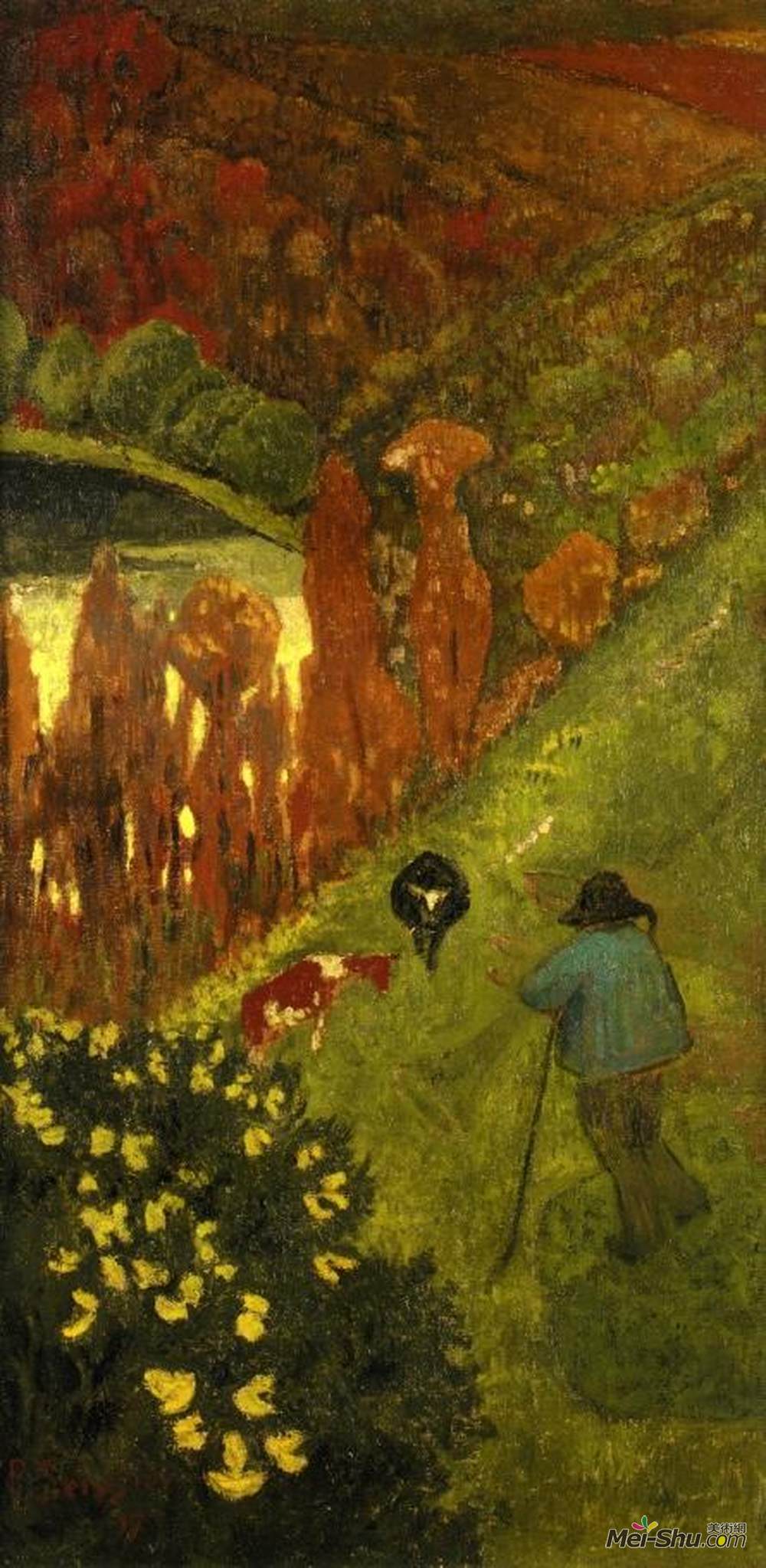保罗·塞律西埃(Paul Serusier)高清作品《沙特尤夫山谷中的牧羊人》