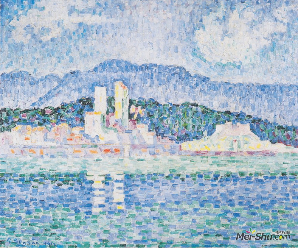 保罗·西涅克(Paul Signac)高清作品《昂蒂布，雷阵雨》