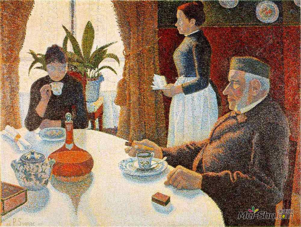 保罗·西涅克(Paul Signac)高清作品《餐厅》