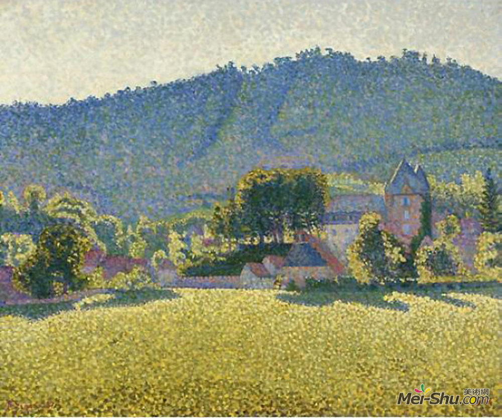 保罗·西涅克(Paul Signac)高清作品《康布尔特与教堂的山谷》