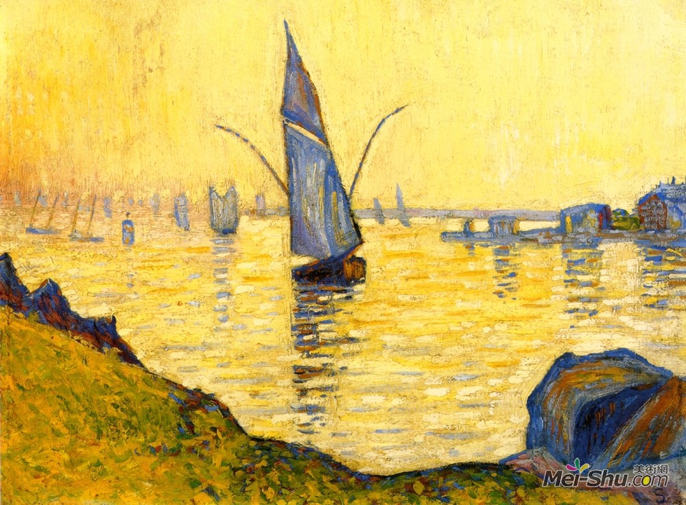 保罗·西涅克(Paul Signac)高清作品《康卡诺（研究）》