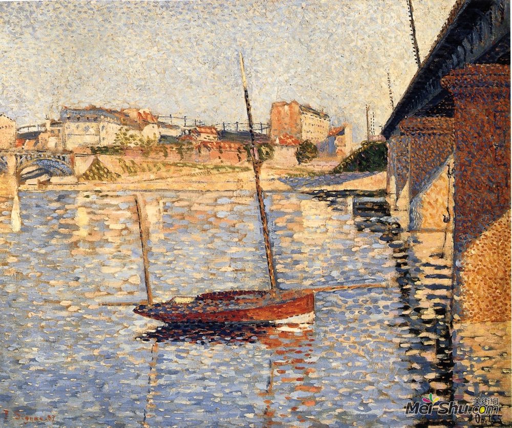 保罗·西涅克(Paul Signac)高清作品《快船，阿涅尔斯》