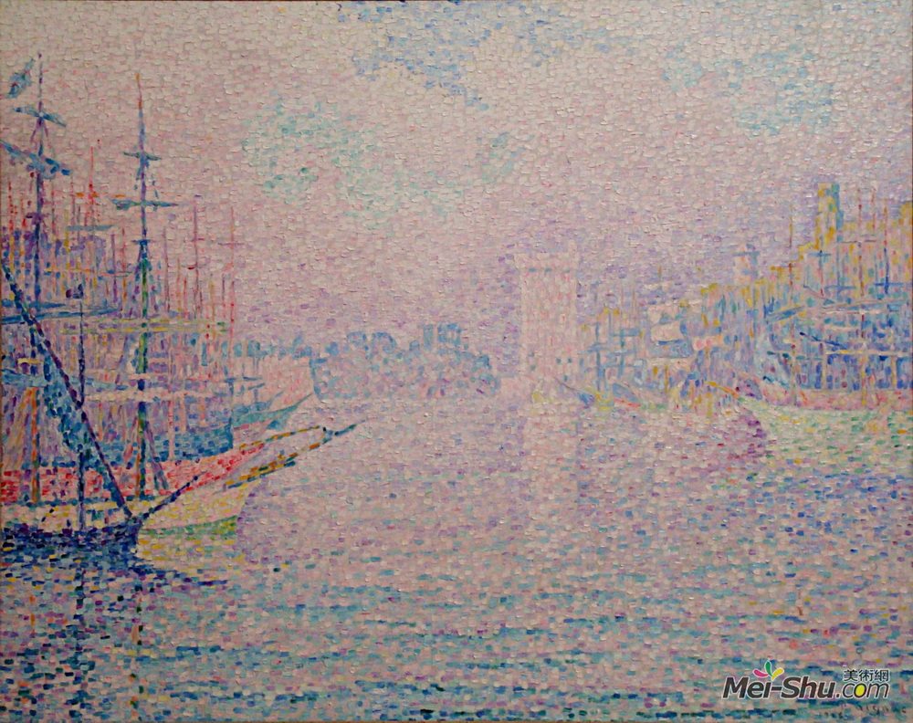 保罗·西涅克(Paul Signac)高清作品《马赛，一个古老的港口》