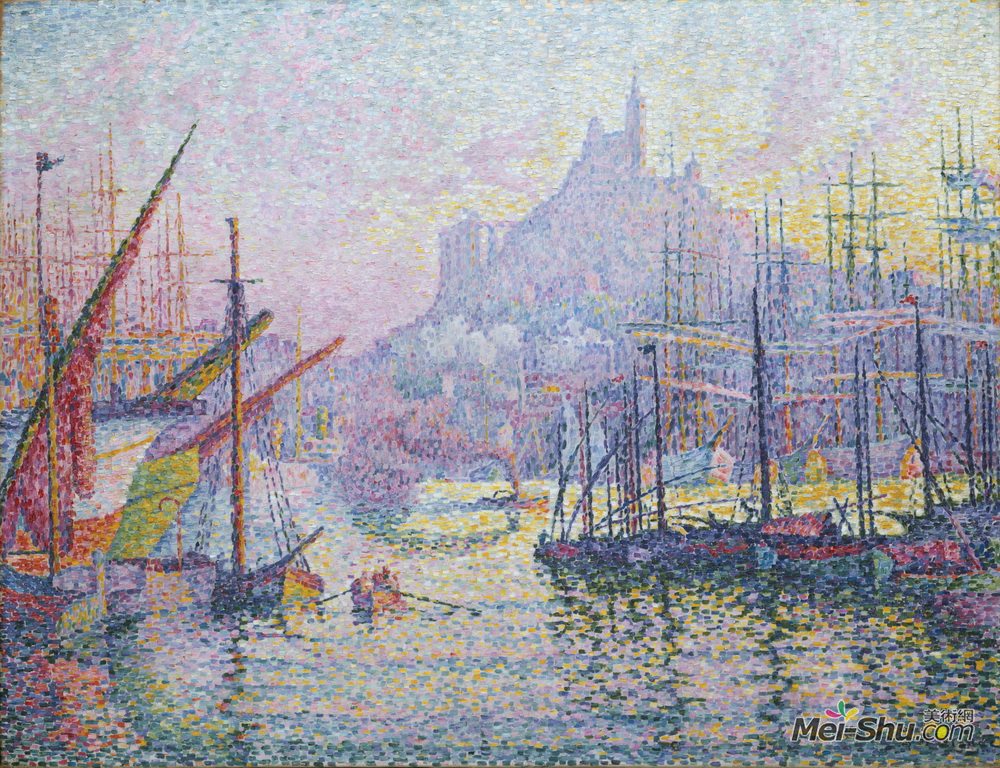 保罗·西涅克(Paul Signac)高清作品《马赛港口观》