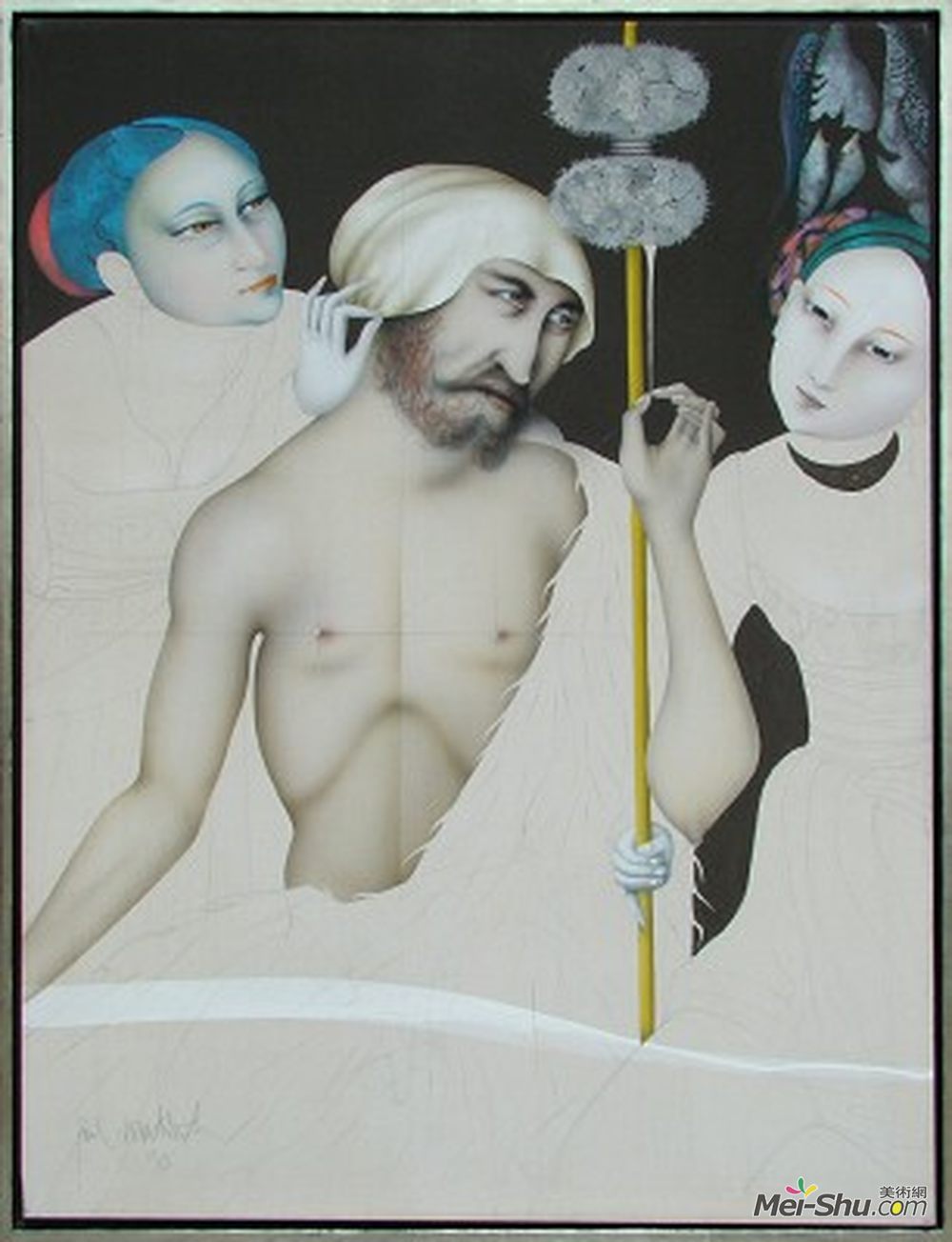 保罗·伍德里西(Paul Wunderlich)高清作品《女性影响下的大力神》