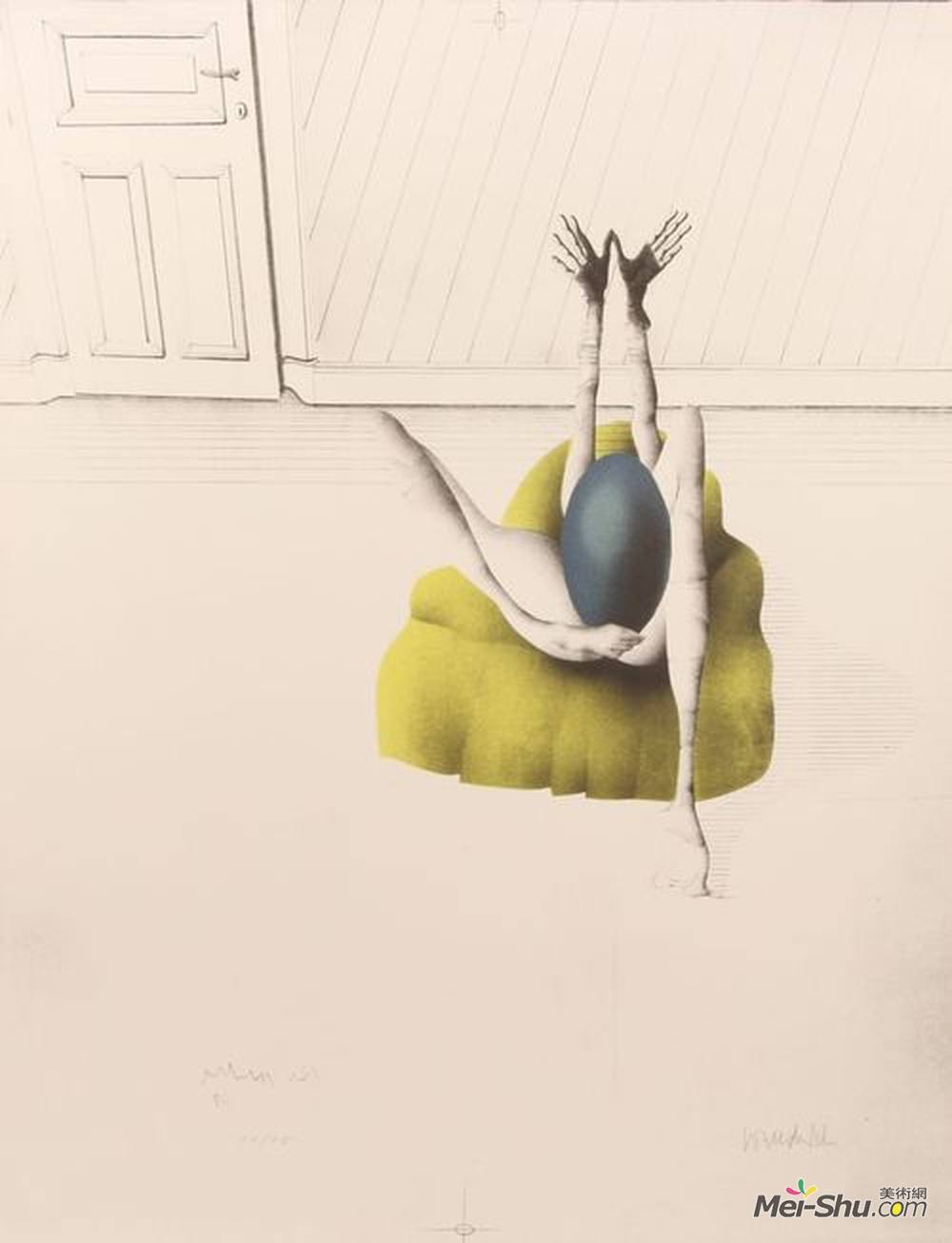 保罗·伍德里西(Paul Wunderlich)高清作品《蓝绿色》