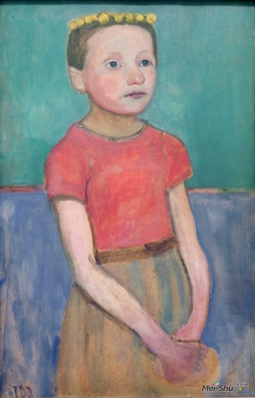 保拉·莫德索恩-贝克尔(Paula Modersohn-Becker)高清作品《一个大约12岁意大利女孩的肖像》